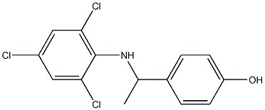 4-{1-[(2,4,6-trichlorophenyl)amino]ethyl}phenol Struktur