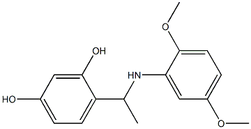 4-{1-[(2,5-dimethoxyphenyl)amino]ethyl}benzene-1,3-diol Struktur