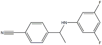 4-{1-[(3,5-difluorophenyl)amino]ethyl}benzonitrile Struktur