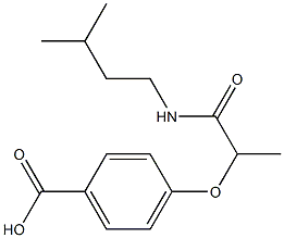 4-{1-[(3-methylbutyl)carbamoyl]ethoxy}benzoic acid Struktur