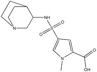 4-{1-azabicyclo[2.2.2]octan-3-ylsulfamoyl}-1-methyl-1H-pyrrole-2-carboxylic acid Struktur