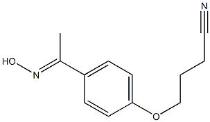 4-{4-[(1E)-N-hydroxyethanimidoyl]phenoxy}butanenitrile Struktur