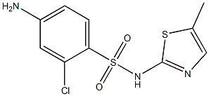 4-amino-2-chloro-N-(5-methyl-1,3-thiazol-2-yl)benzene-1-sulfonamide Struktur