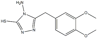 4-amino-5-[(3,4-dimethoxyphenyl)methyl]-4H-1,2,4-triazole-3-thiol Struktur