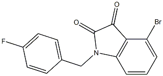 4-bromo-1-[(4-fluorophenyl)methyl]-2,3-dihydro-1H-indole-2,3-dione Struktur