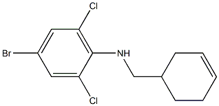 4-bromo-2,6-dichloro-N-(cyclohex-3-en-1-ylmethyl)aniline Struktur