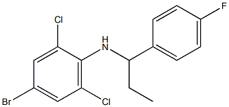 4-bromo-2,6-dichloro-N-[1-(4-fluorophenyl)propyl]aniline Struktur