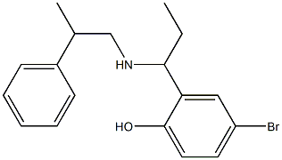 4-bromo-2-{1-[(2-phenylpropyl)amino]propyl}phenol Struktur