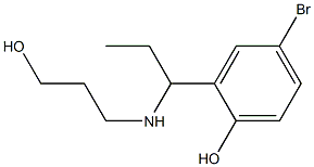 4-bromo-2-{1-[(3-hydroxypropyl)amino]propyl}phenol Struktur