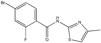 4-bromo-2-fluoro-N-(4-methyl-1,3-thiazol-2-yl)benzamide Struktur