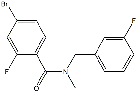 4-bromo-2-fluoro-N-[(3-fluorophenyl)methyl]-N-methylbenzamide Struktur