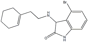 4-bromo-3-{[2-(cyclohex-1-en-1-yl)ethyl]amino}-2,3-dihydro-1H-indol-2-one Struktur