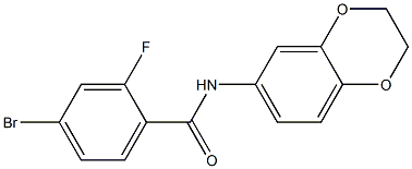 4-bromo-N-(2,3-dihydro-1,4-benzodioxin-6-yl)-2-fluorobenzamide Struktur