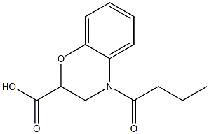 4-butanoyl-3,4-dihydro-2H-1,4-benzoxazine-2-carboxylic acid Struktur