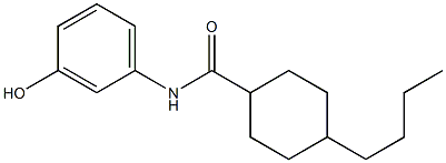 4-butyl-N-(3-hydroxyphenyl)cyclohexane-1-carboxamide Struktur