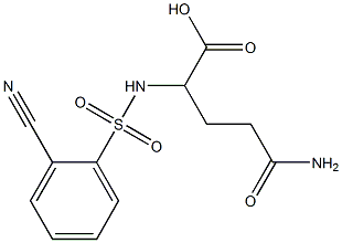 4-carbamoyl-2-[(2-cyanobenzene)sulfonamido]butanoic acid Struktur