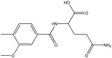 4-carbamoyl-2-[(3-methoxy-4-methylphenyl)formamido]butanoic acid Struktur