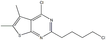 4-chloro-2-(4-chlorobutyl)-5,6-dimethylthieno[2,3-d]pyrimidine Struktur