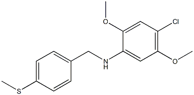 4-chloro-2,5-dimethoxy-N-{[4-(methylsulfanyl)phenyl]methyl}aniline Struktur