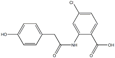 4-chloro-2-[2-(4-hydroxyphenyl)acetamido]benzoic acid Struktur