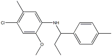 4-chloro-2-methoxy-5-methyl-N-[1-(4-methylphenyl)propyl]aniline Struktur