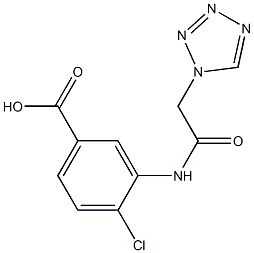 4-chloro-3-[(1H-tetrazol-1-ylacetyl)amino]benzoic acid Struktur