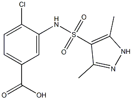 4-chloro-3-[(3,5-dimethyl-1H-pyrazole-4-)sulfonamido]benzoic acid Struktur