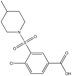 4-chloro-3-[(4-methylpiperidine-1-)sulfonyl]benzoic acid Struktur