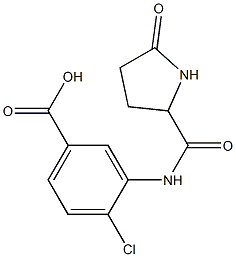 4-chloro-3-{[(5-oxopyrrolidin-2-yl)carbonyl]amino}benzoic acid Struktur