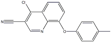 4-chloro-8-(4-methylphenoxy)quinoline-3-carbonitrile Struktur