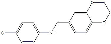 4-chloro-N-(2,3-dihydro-1,4-benzodioxin-6-ylmethyl)aniline Struktur