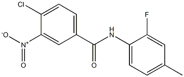 4-chloro-N-(2-fluoro-4-methylphenyl)-3-nitrobenzamide Struktur