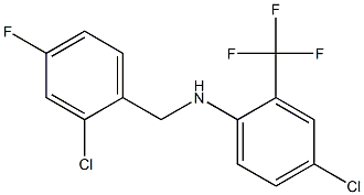 4-chloro-N-[(2-chloro-4-fluorophenyl)methyl]-2-(trifluoromethyl)aniline Struktur