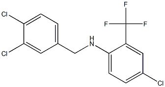 4-chloro-N-[(3,4-dichlorophenyl)methyl]-2-(trifluoromethyl)aniline Struktur