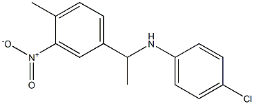 4-chloro-N-[1-(4-methyl-3-nitrophenyl)ethyl]aniline Struktur