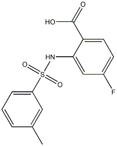 4-fluoro-2-[(3-methylbenzene)sulfonamido]benzoic acid Struktur