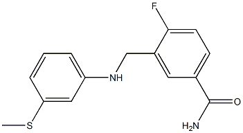 4-fluoro-3-({[3-(methylsulfanyl)phenyl]amino}methyl)benzamide Struktur