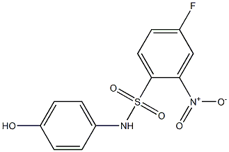 4-fluoro-N-(4-hydroxyphenyl)-2-nitrobenzene-1-sulfonamide Struktur