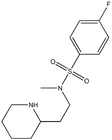 4-fluoro-N-methyl-N-[2-(piperidin-2-yl)ethyl]benzene-1-sulfonamide Struktur