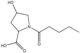 4-hydroxy-1-pentanoylpyrrolidine-2-carboxylic acid Struktur