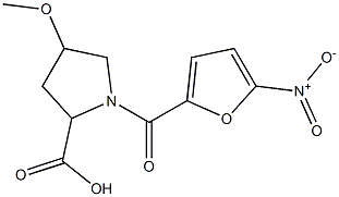 4-methoxy-1-(5-nitro-2-furoyl)pyrrolidine-2-carboxylic acid Struktur