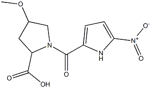 4-methoxy-1-[(5-nitro-1H-pyrrol-2-yl)carbonyl]pyrrolidine-2-carboxylic acid Struktur