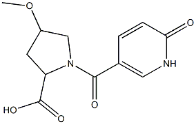 4-methoxy-1-[(6-oxo-1,6-dihydropyridin-3-yl)carbonyl]pyrrolidine-2-carboxylic acid Struktur