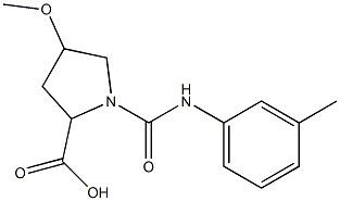 4-methoxy-1-{[(3-methylphenyl)amino]carbonyl}pyrrolidine-2-carboxylic acid Struktur