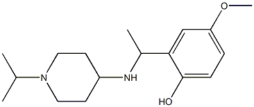 4-methoxy-2-(1-{[1-(propan-2-yl)piperidin-4-yl]amino}ethyl)phenol Struktur