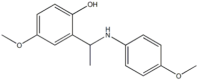 4-methoxy-2-{1-[(4-methoxyphenyl)amino]ethyl}phenol Struktur