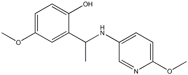 4-methoxy-2-{1-[(6-methoxypyridin-3-yl)amino]ethyl}phenol Struktur