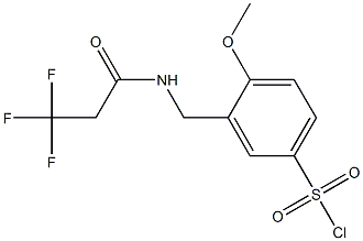 4-methoxy-3-[(3,3,3-trifluoropropanamido)methyl]benzene-1-sulfonyl chloride Struktur