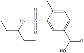 4-methyl-3-(pentan-3-ylsulfamoyl)benzoic acid Struktur