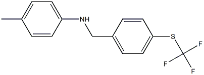 4-methyl-N-({4-[(trifluoromethyl)sulfanyl]phenyl}methyl)aniline Struktur